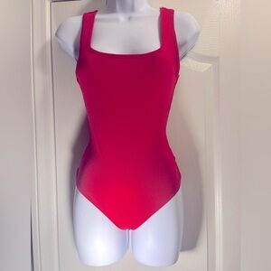 Ambiance Red Bodysuit. Size: Medium. Never Worn. NWT.